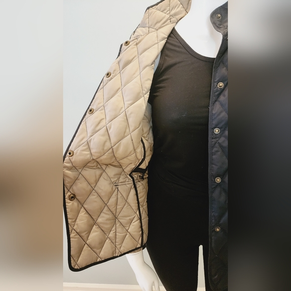 [XXL] Eddie Bauer Navy & Tan Quilted Jacket - Picture 9 of 13